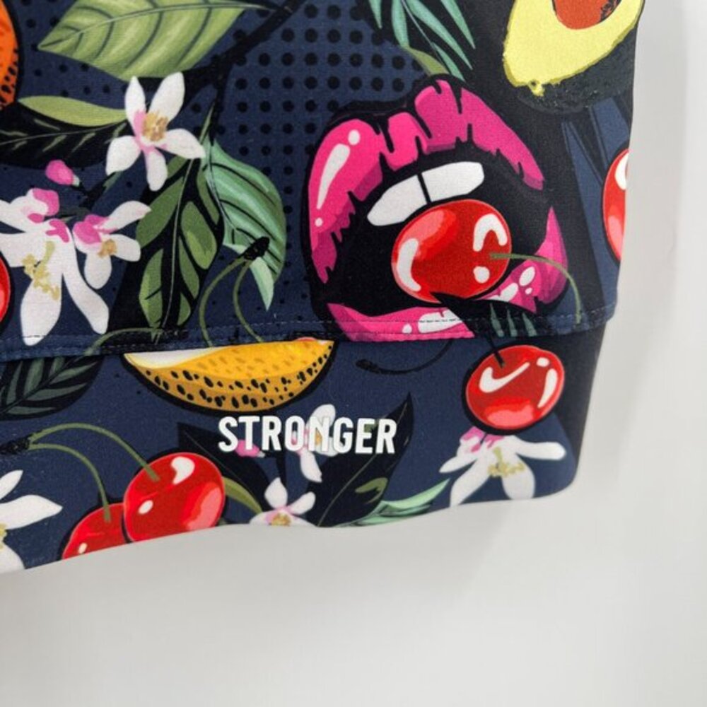 Stronger label sports bra workout top fruit escape ordinary FUNKY loud fun M - Picture 4 of 11